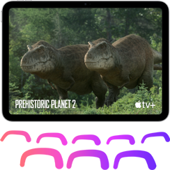 iPad, der afspiller Apple TV+-streamingserien Prehistoric Planet