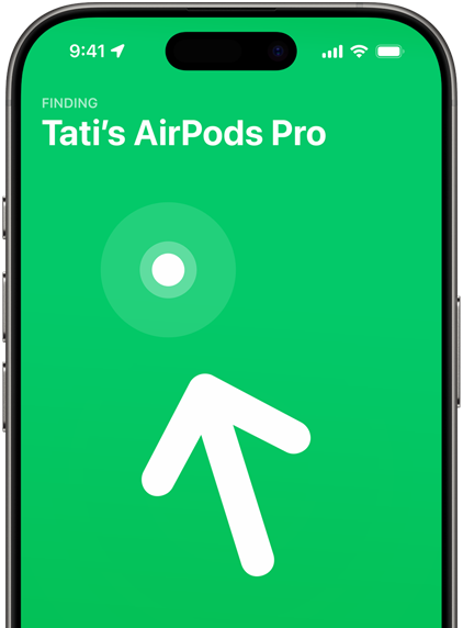 iPhone, der viser Find til AirPods Pro