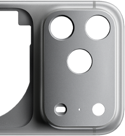 iPhone 17 Pro vist bagfra, Unibody-kabinet i varmpresset aluminium