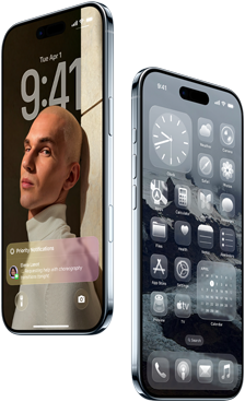 To iPhone Air-enheder vist forfra og fra siden, tynd profil, låseskærm og hjemmeskærm